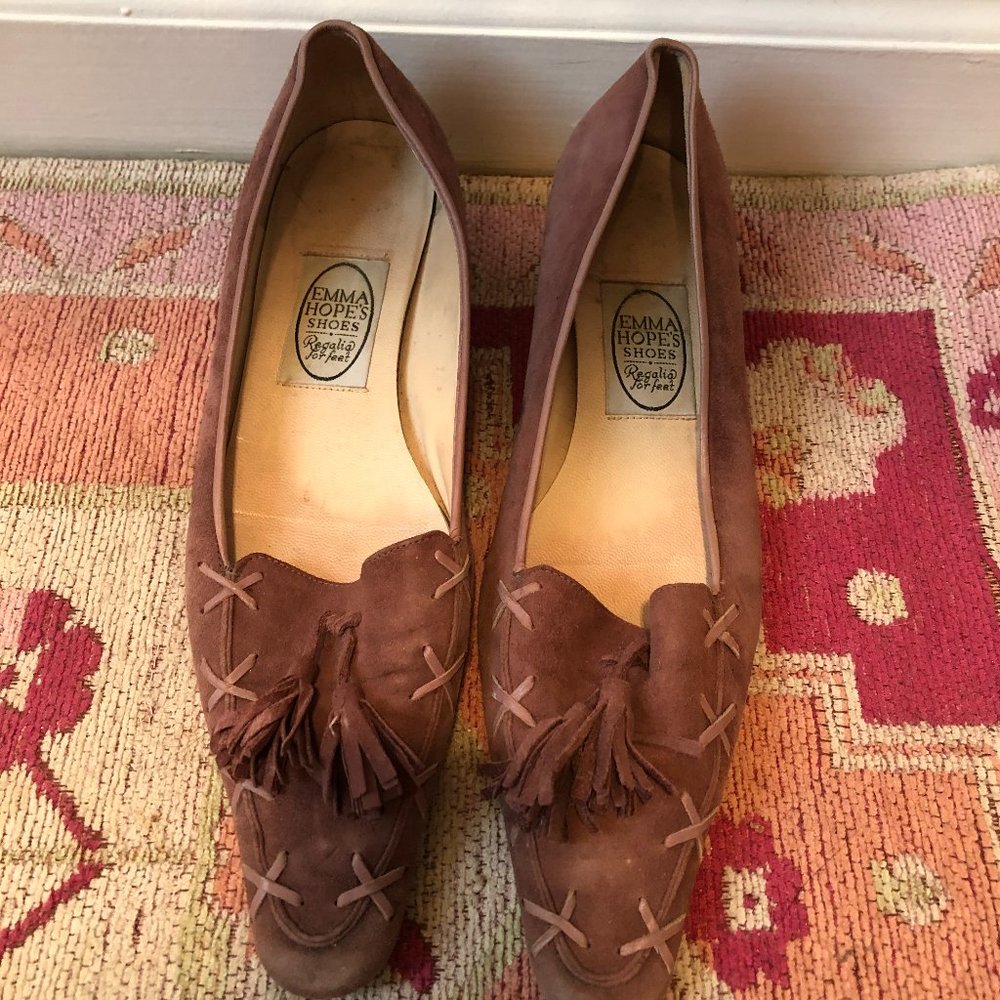 Emma Hope's Shoes Mauve Suede Kitten Heal Size 38
